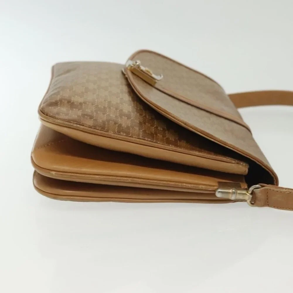 Authentic CELINE Macadam Canvas Shoulder Bag PVC Beige Gold - Picture 11 of 16